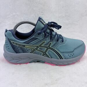 ASICS Gel Venture 9 Womens Running Shoes Gray Blue Pink Size 9 Wide D Trail